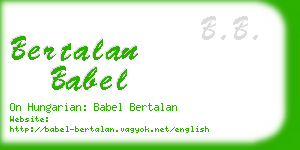 bertalan babel business card